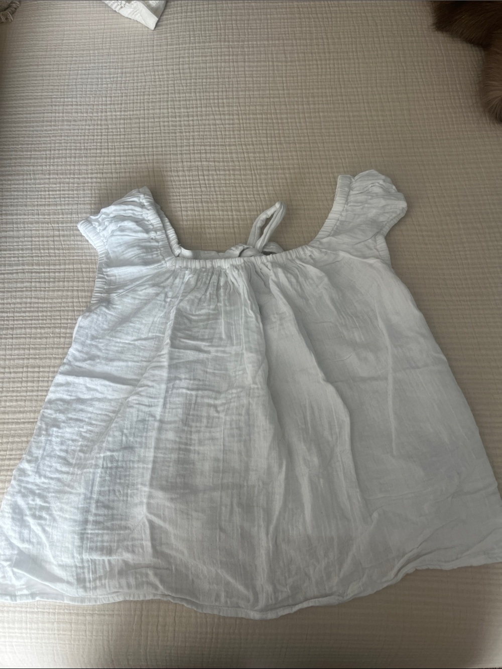 White Lightweight Linen-Style Top